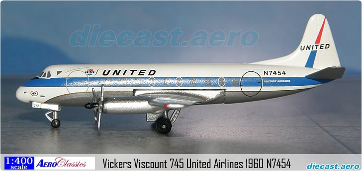 Vickers Viscount 745 United Airlines 1960 N7454