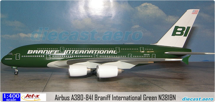 Airbus A380-841 Braniff International Green N381BN