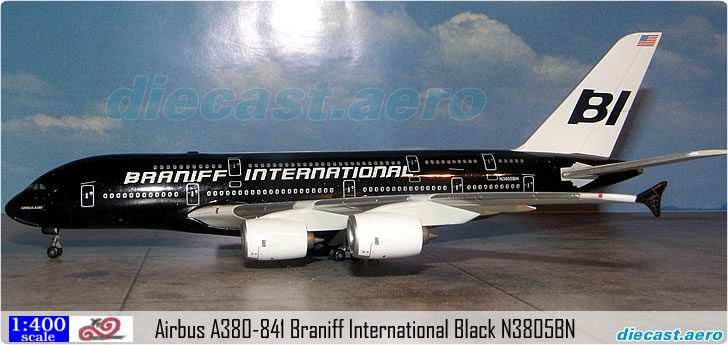 Airbus A380-841 Braniff International Black N3805BN
