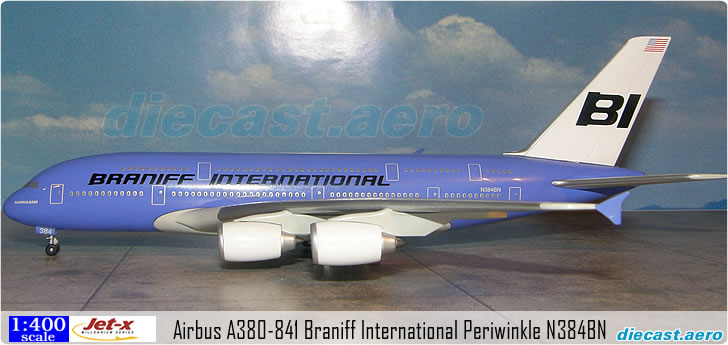 Airbus A380-841 Braniff International Periwinkle N384BN