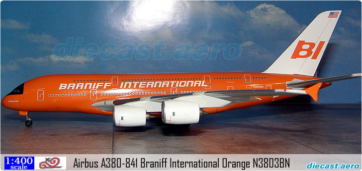 Airbus A380-841 Braniff International Orange N3803BN