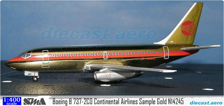 Boeing B 737-2C0 Continental Airlines Sample Gold N14245