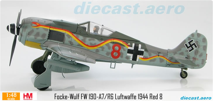 Focke-Wulf FW 190-A7/R6 Luftwaffe 1944 Red 8