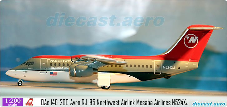 BAe 146-200 Avro RJ-85 Northwest Airlink Mesaba Airlines N524XJ